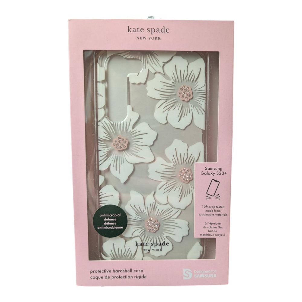 Y1. Kate Spade-New York- Case for Samsung Galaxy S23+ (Plus) - Clear/Flowers‎